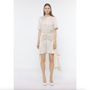 Aknvas Whitney Ruched Dress in Ivory Size 10